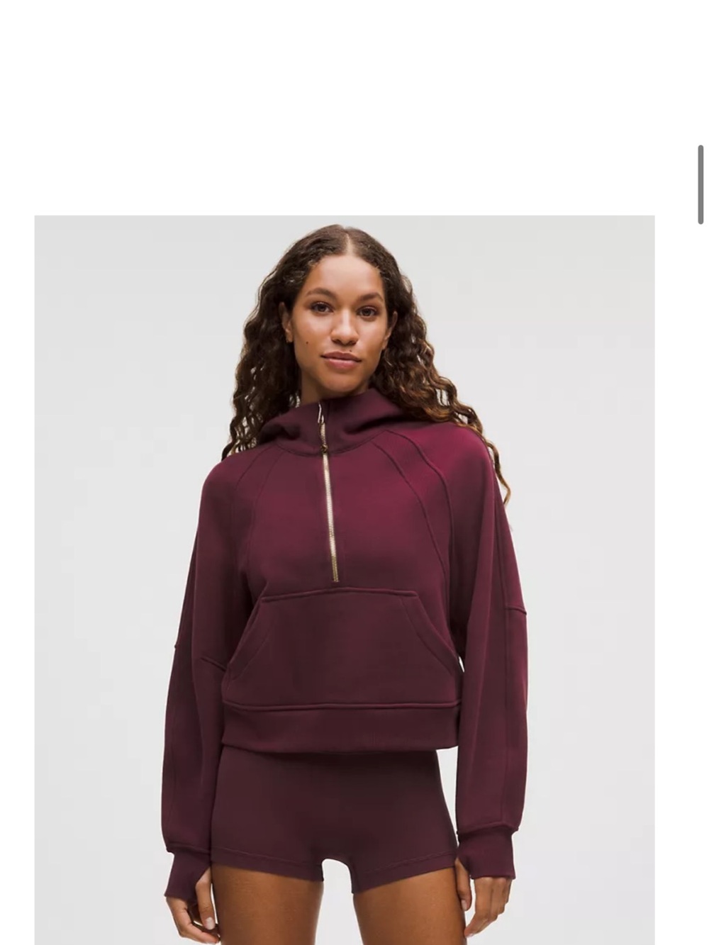 Scuba Oversized Burgundy/Gold Half-Zip Hoodie